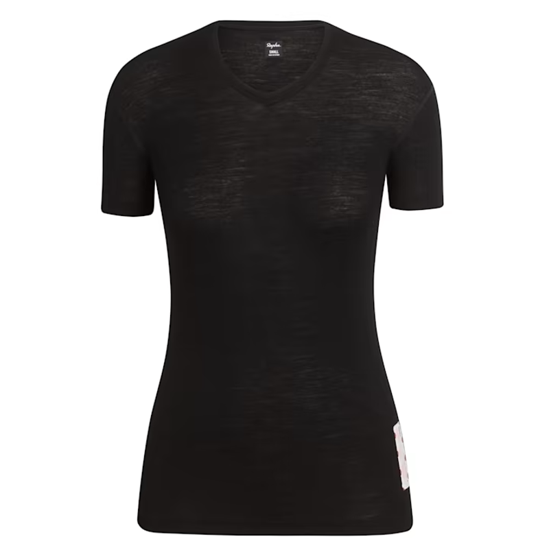 Rapha Womens Merino Cycling Baselayer Short Sleeve in Black-1